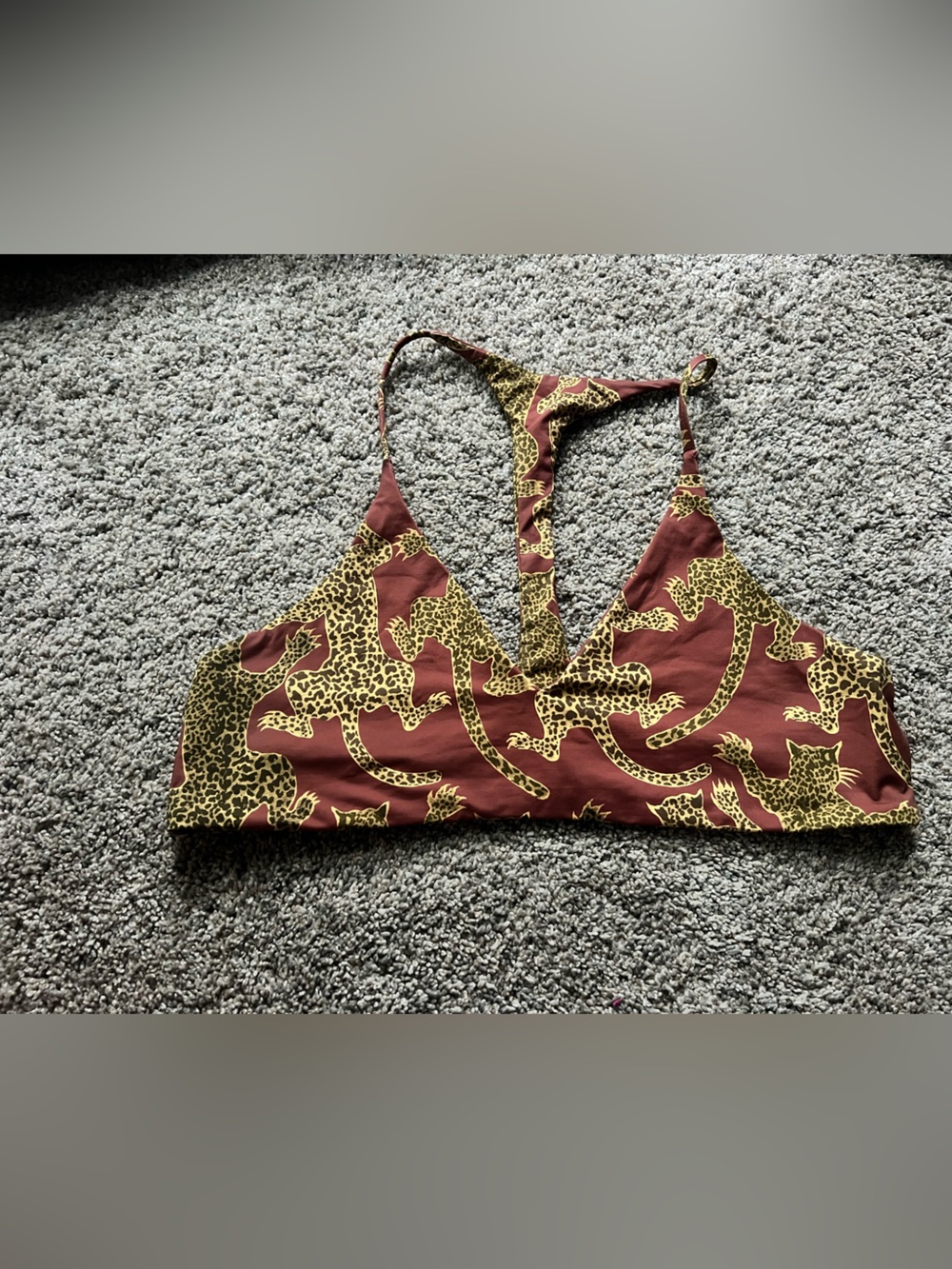 NWOT Boys + Arrows leopard bikini top